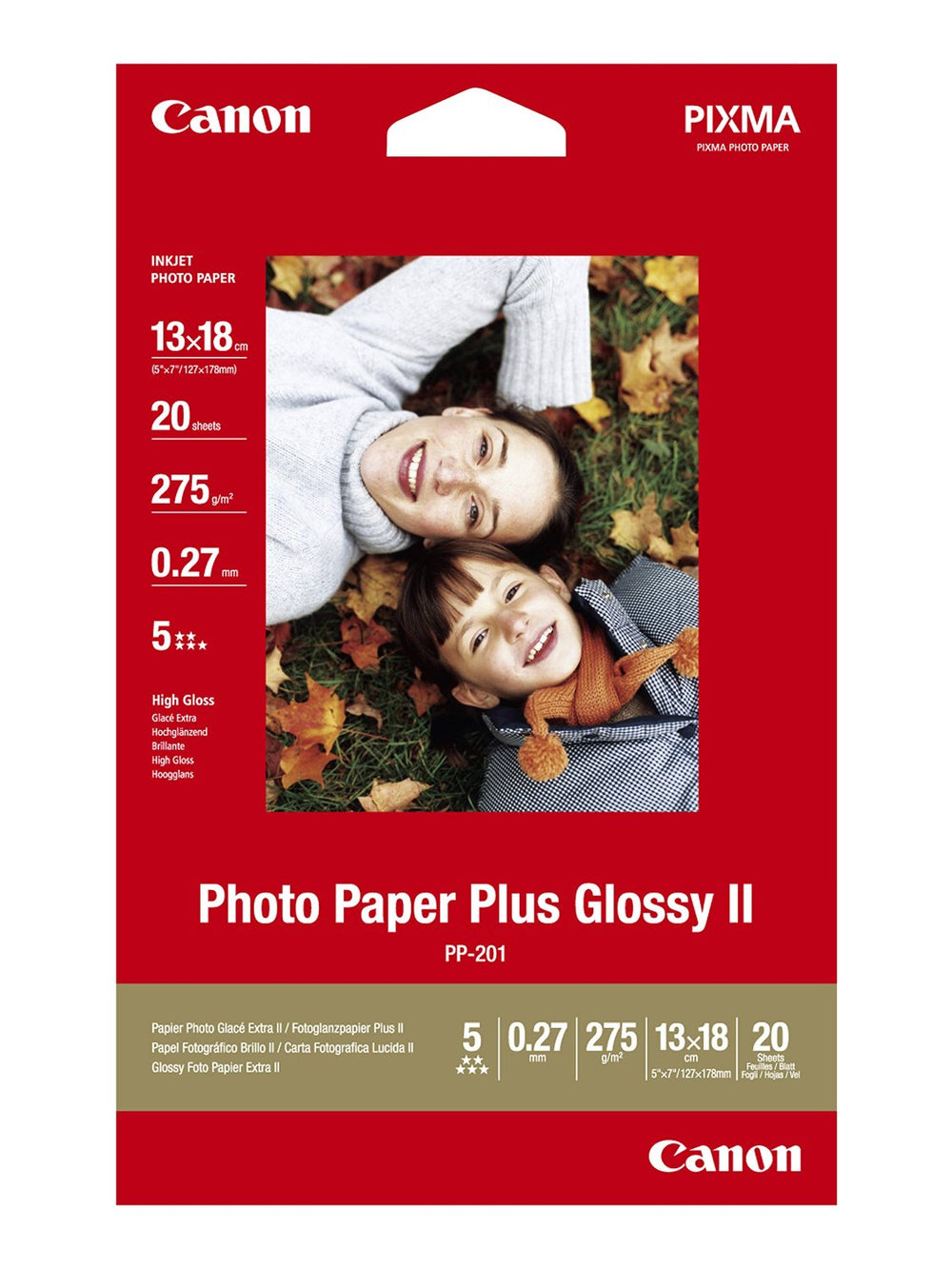Canon PP-201 Glossy Photo Paper 13x18cm – 20 Sheets