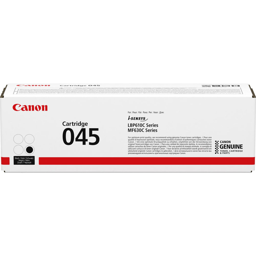 Canon 045BK Black Standard Capacity Toner Cartridge – 1,400 Pages, Genuine Canon