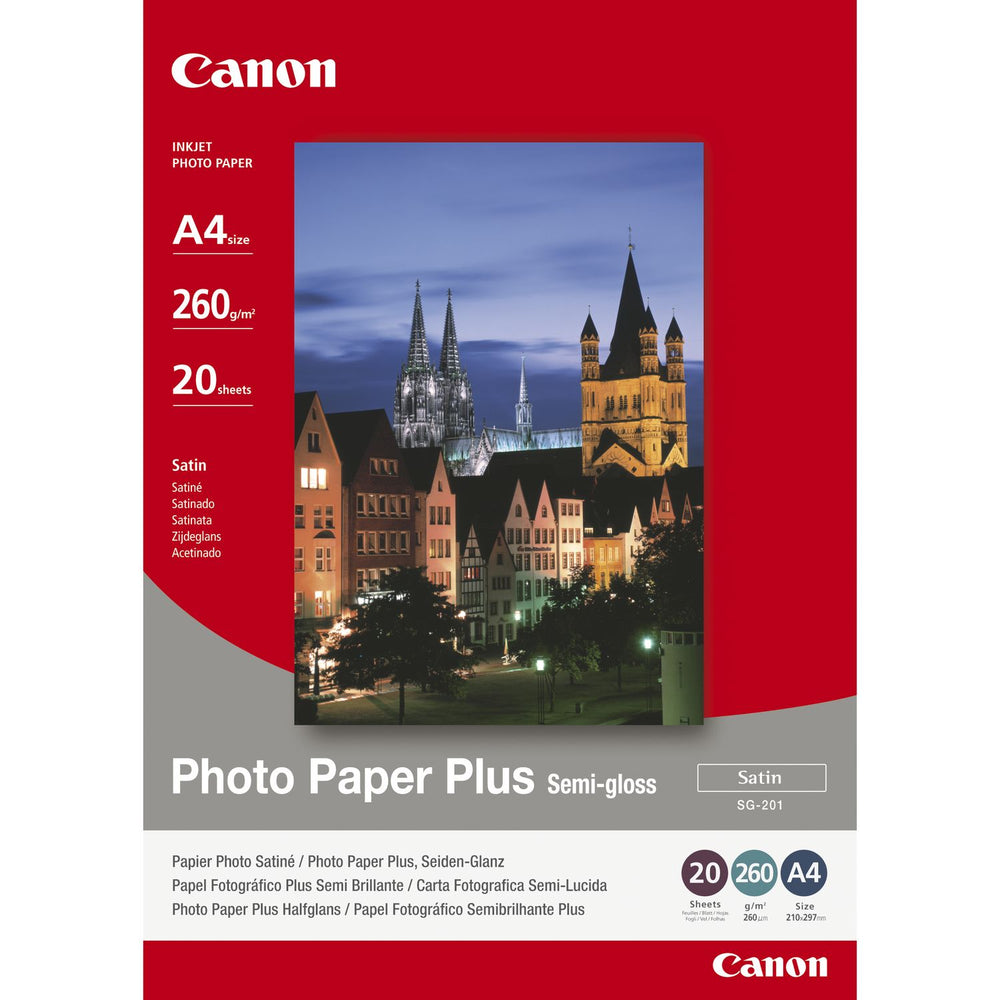 Canon SG-201 A4 Semi-Gloss Photo Paper – 20 Sheets
