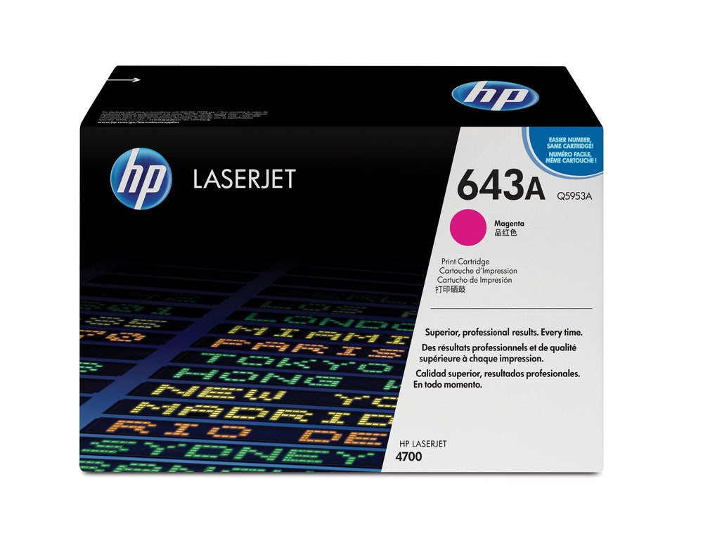 HP 643A Standard Capacity Magenta Toner Cartridge 10K pages for HP Color LaserJet 4700