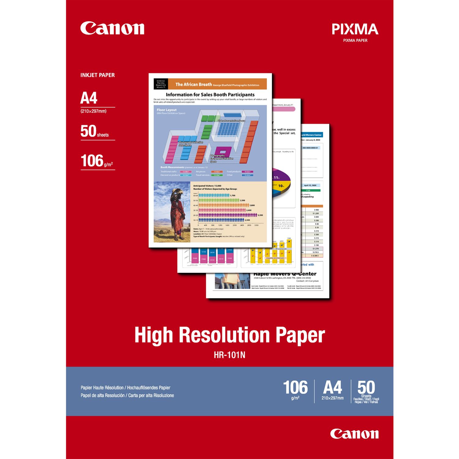 Canon HR100 High Resolution Paper A4 – 50 Sheets, Premium Matte Finish, Sharp Photo Quality