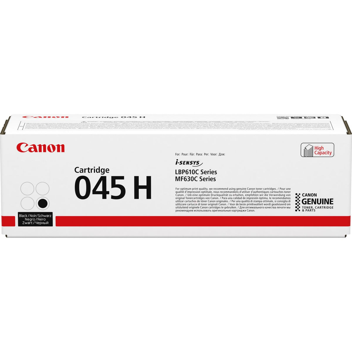 Canon 045HBK Black High Capacity Toner Cartridge – 2,800 Pages, Genuine Canon