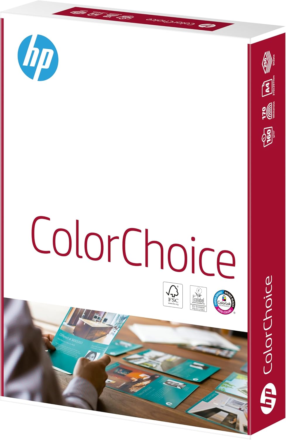 HP Color Choice A4 Paper – 160gsm, 250 Sheets – Premium Thick Bright White Printer & Copier Paper