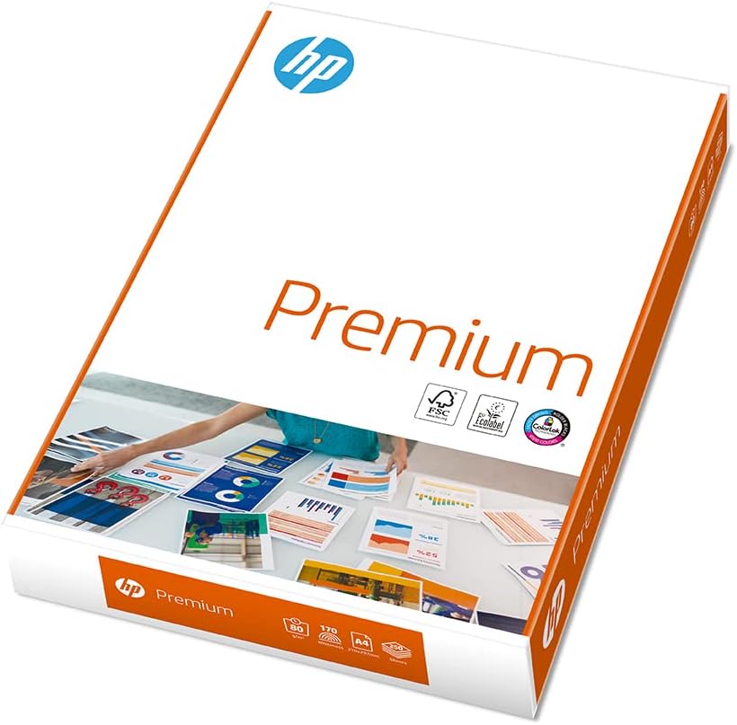 HP Premium A4 Paper – 80gsm, 500 Sheets – Bright White High-Quality Printer & Copier Paper