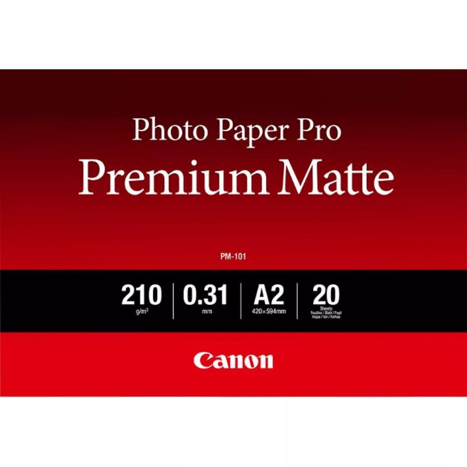 Canon PM-101 Premium A2 Matte White Photo Paper – 20 Sheets