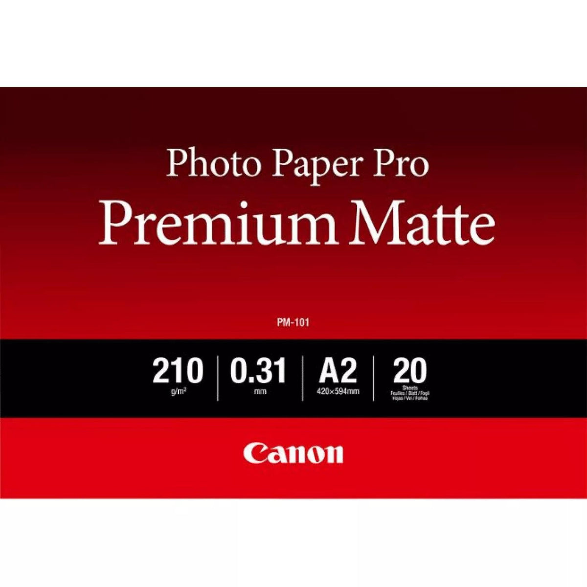 Canon PM-101 Premium A2 Matte White Photo Paper – 20 Sheets
