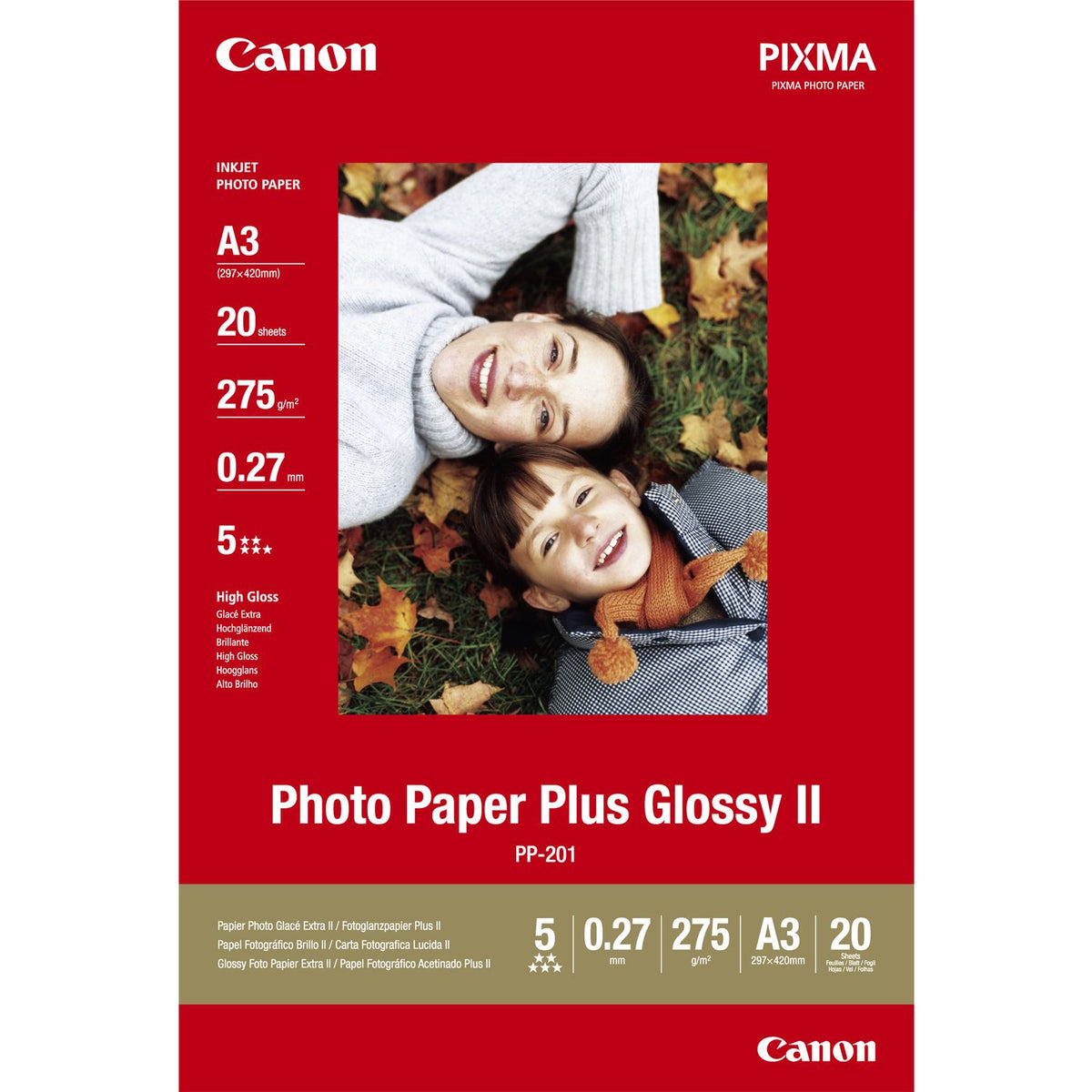 Canon PP-201 Glossy Photo Paper A3 – 20 Sheets