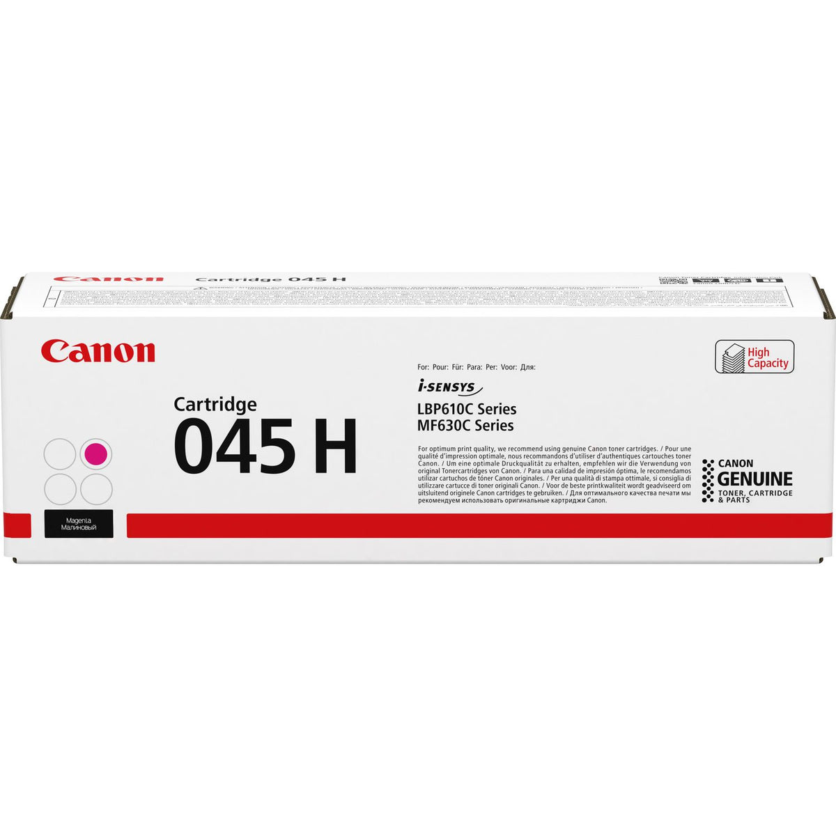 Canon 045HM Magenta High Capacity Toner Cartridge – 2,200 Pages, Genuine Canon