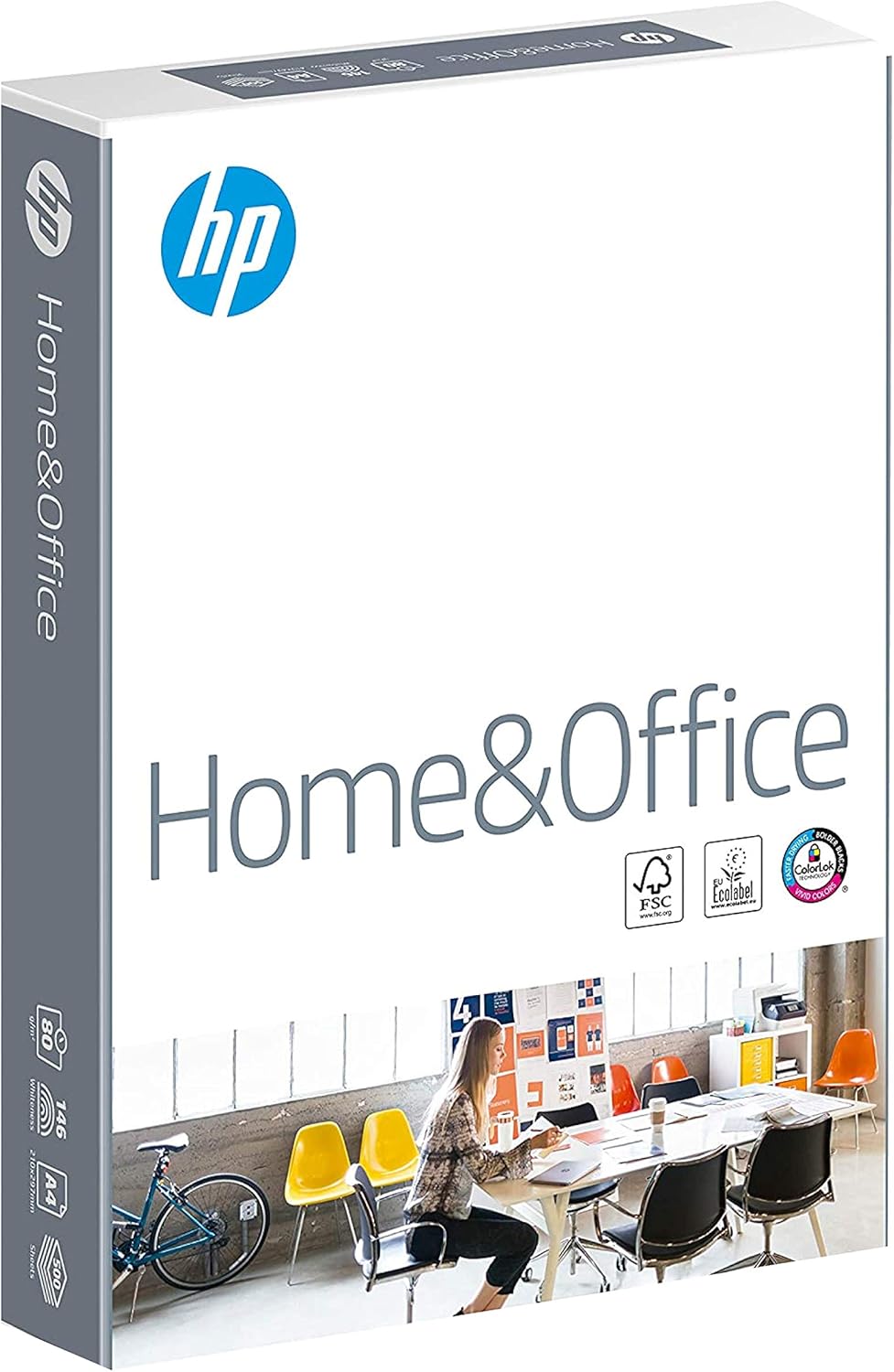 HP Home & Office A4 Paper, 210x297mm, 80gsm, 1 Ream, 500 Sheets - FSC Certified Copy Paper