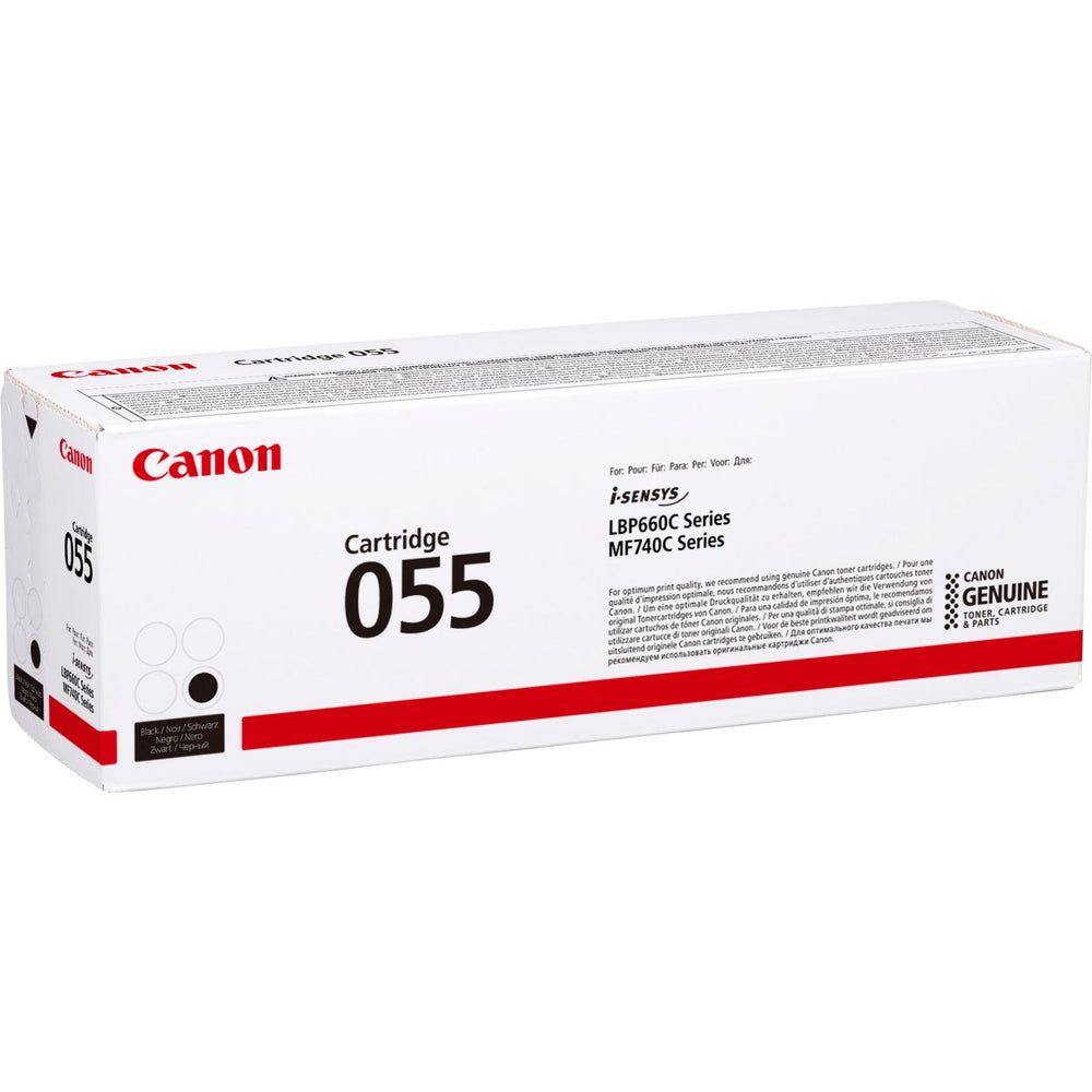 Canon 055BK Black Standard Capacity Toner Cartridge – 2,300 Pages, Genuine Canon