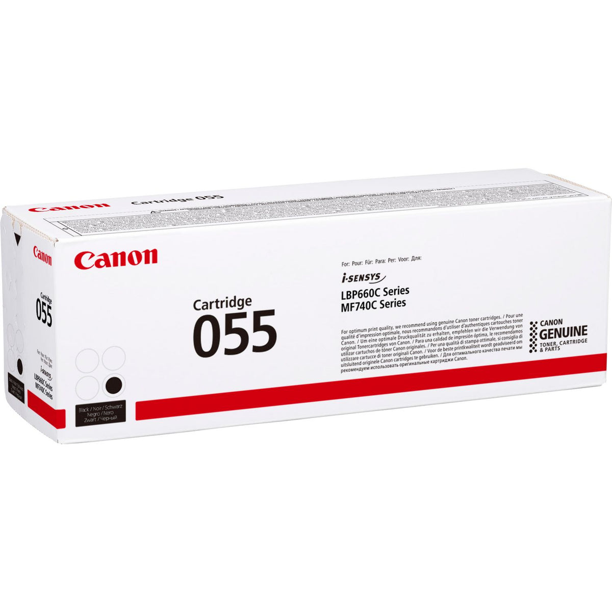 Canon 055BK Black Standard Capacity Toner Cartridge – 2,300 Pages, Genuine Canon