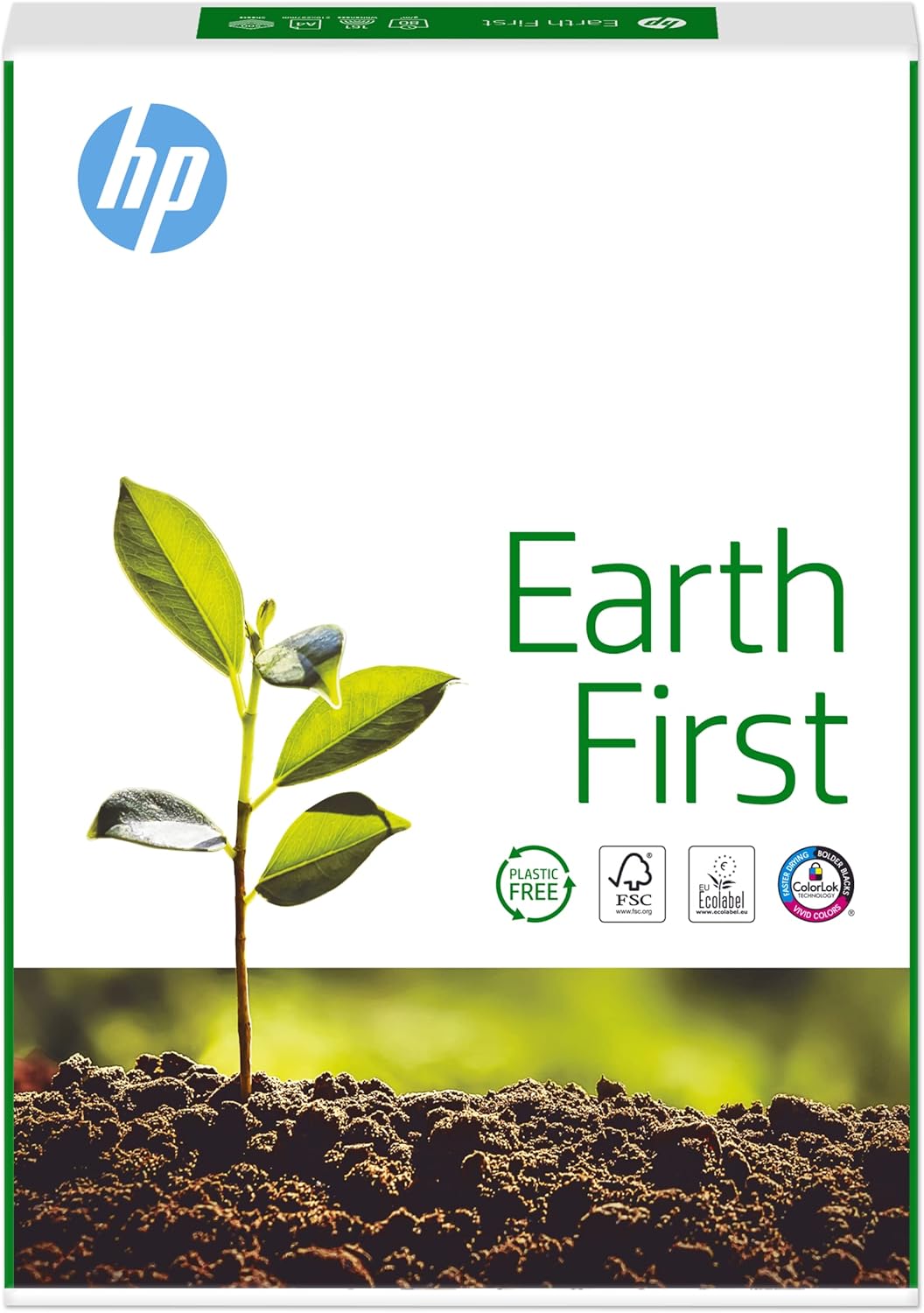 HP Earth First A4 Copier Paper – 80gsm, 500 Sheets – FSC Certified, Climate Neutral, Plastic-Free Packaging