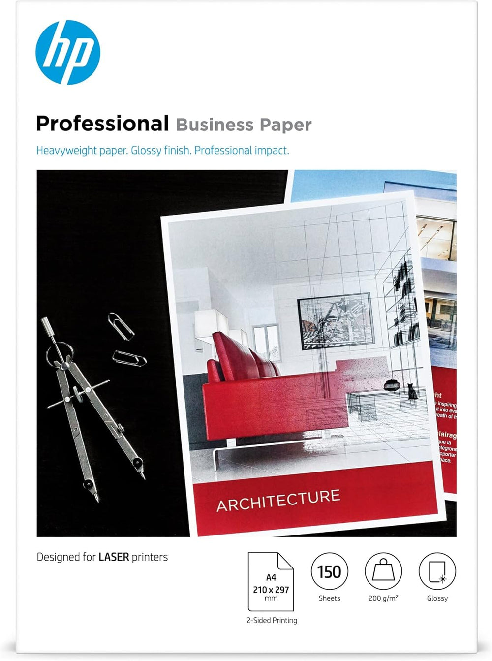 HP Laser Professional Business A4 Paper – 200gsm, 150 Sheets – Premium Thick Paper for Laser Printing
