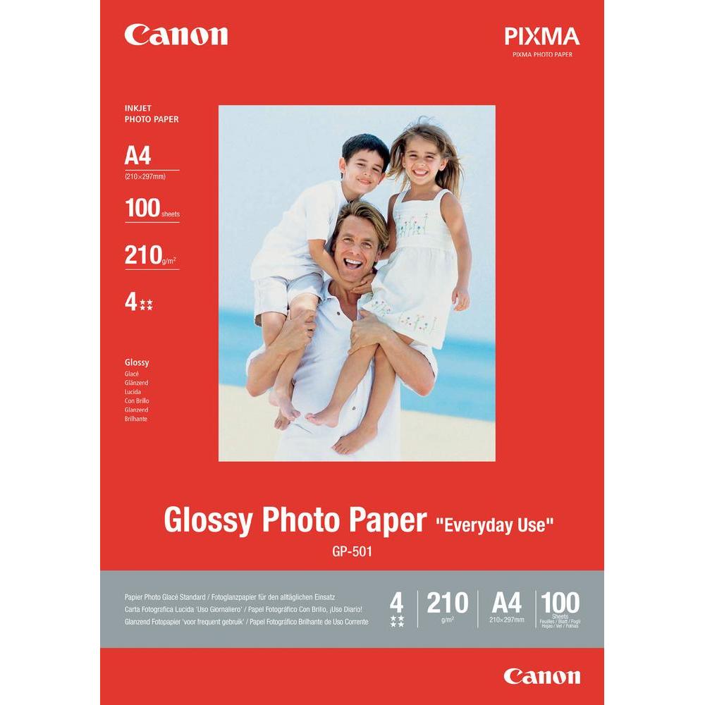 Canon GP‑501 A4 Glossy Photo Paper – 100 Sheets, Instant-Dry, High-Quality Prints