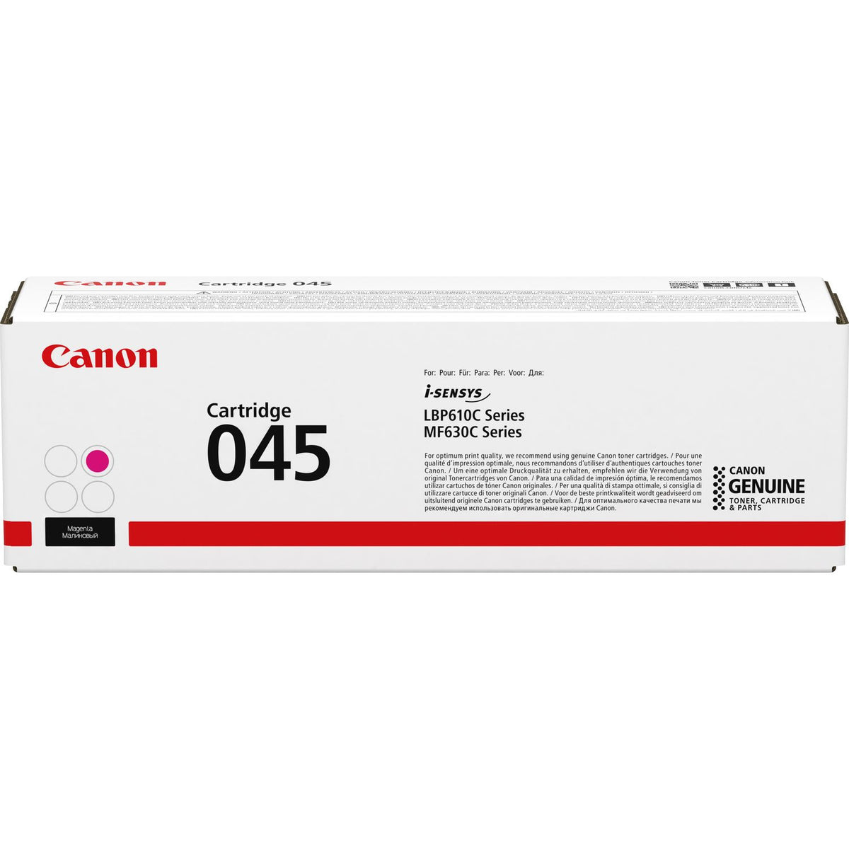Canon 045M Magenta Standard Capacity Toner Cartridge – 1,300 Pages, Genuine Canon