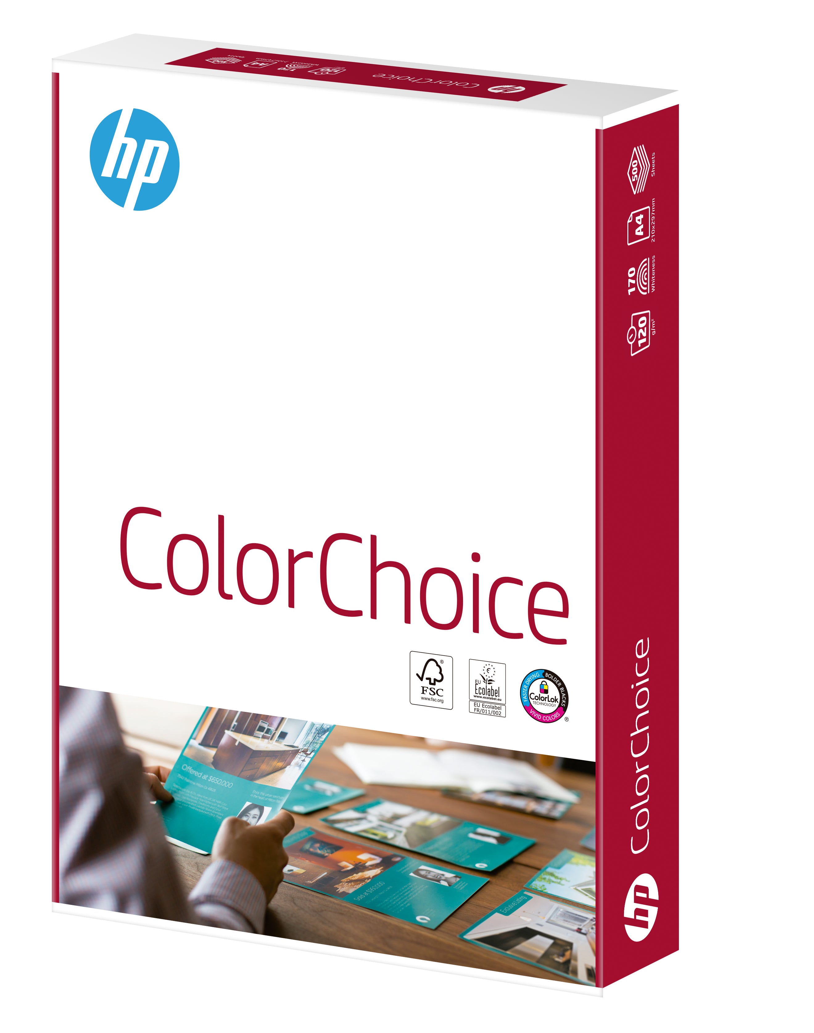 HP Color Choice FSC A4 Paper – 120gsm, 500 Sheets Ream – Bright White Premium Printer & Copier Paper
