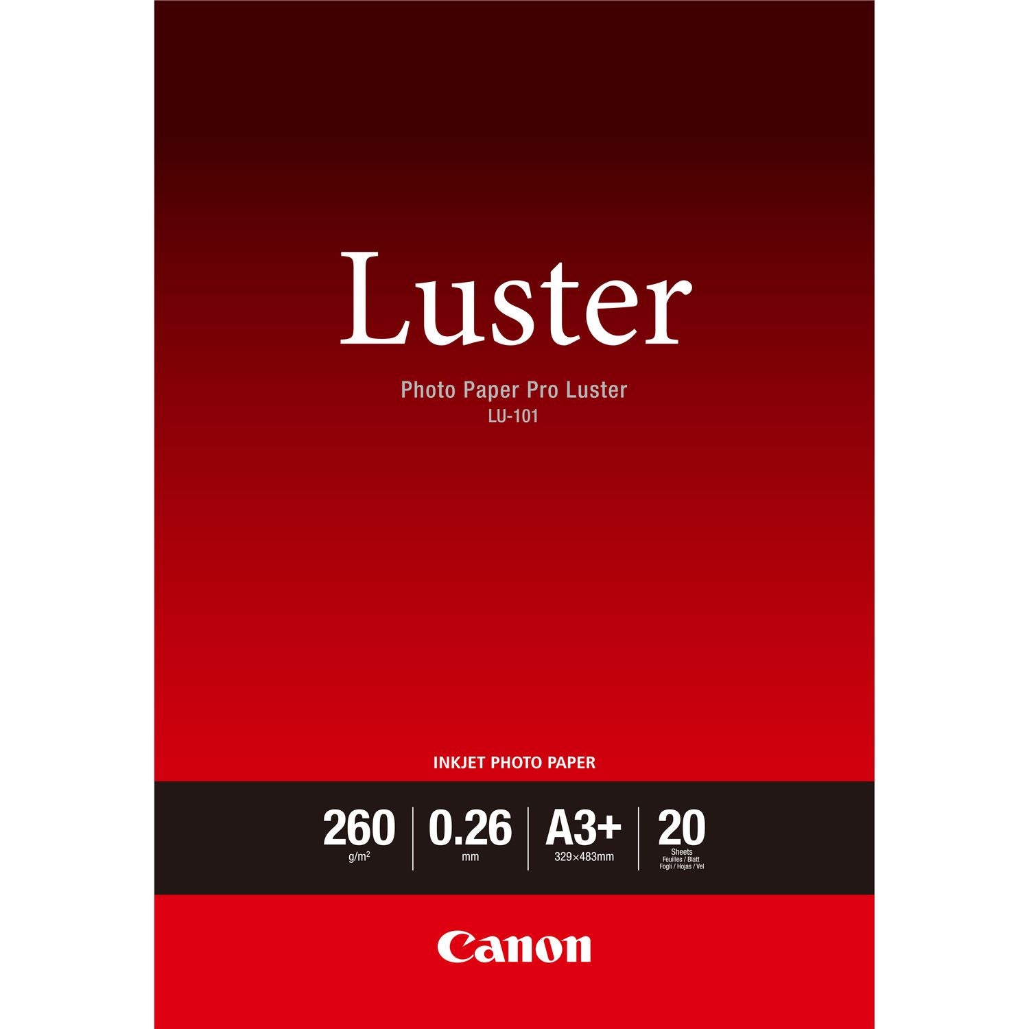 Canon LU‑101 A3 White Satin Paper – 20 Sheets, Premium Matte-Gloss Finish, High-Quality Prints