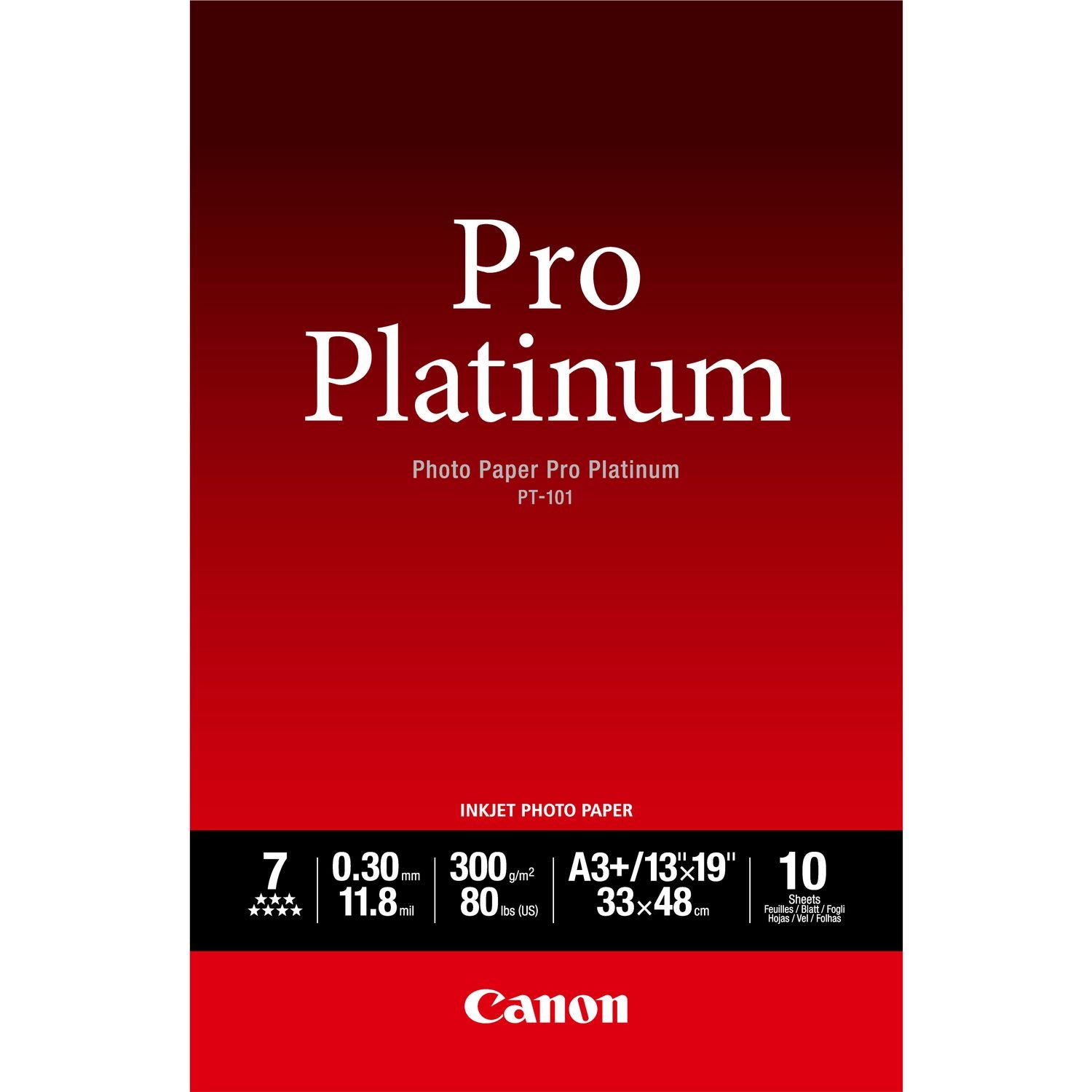 Canon PT-101 Pro Platinum A3+ Photo Paper – 10 Sheets