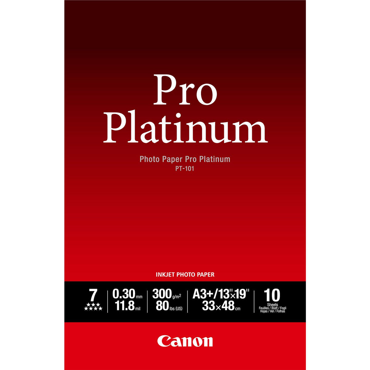 Canon PT-101 Pro Platinum A3+ Photo Paper – 10 Sheets