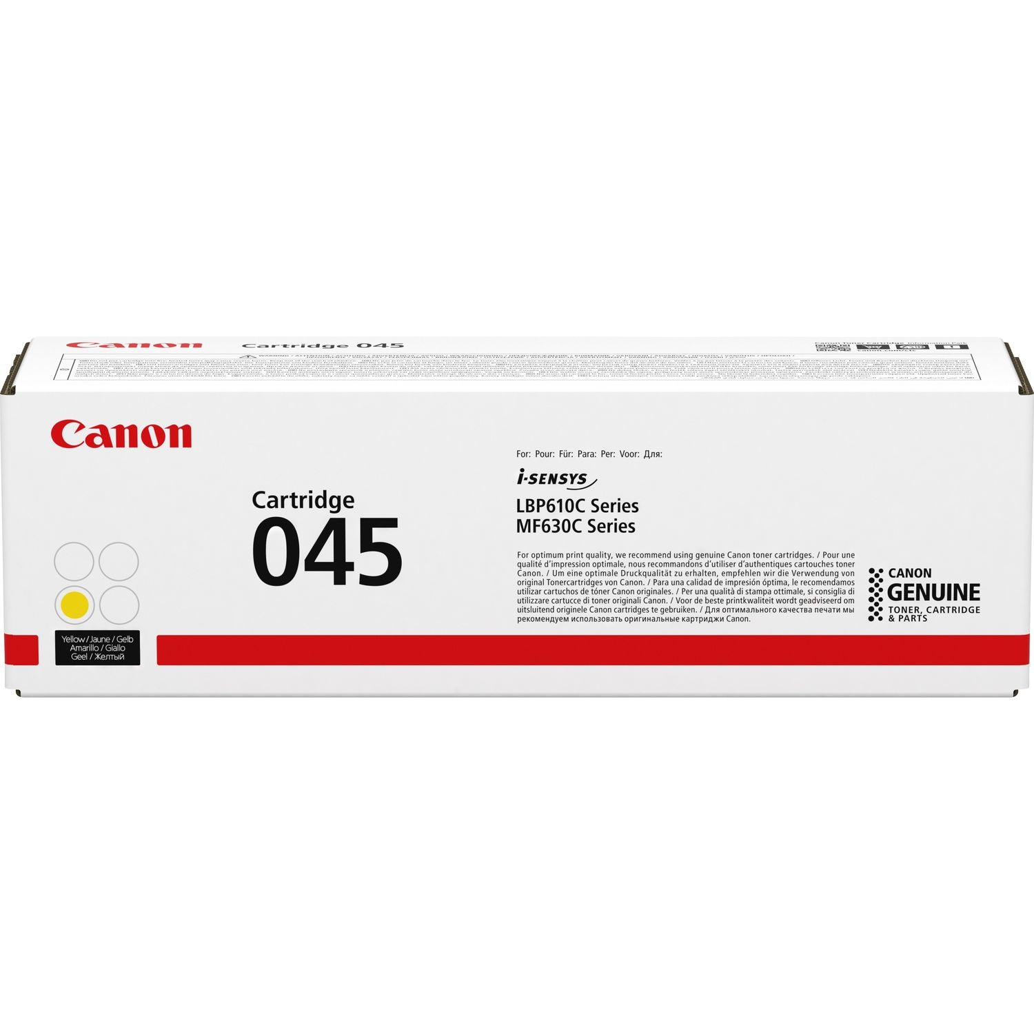 Canon 045Y Yellow Standard Capacity Toner Cartridge – 1,300 Pages, Genuine Canon